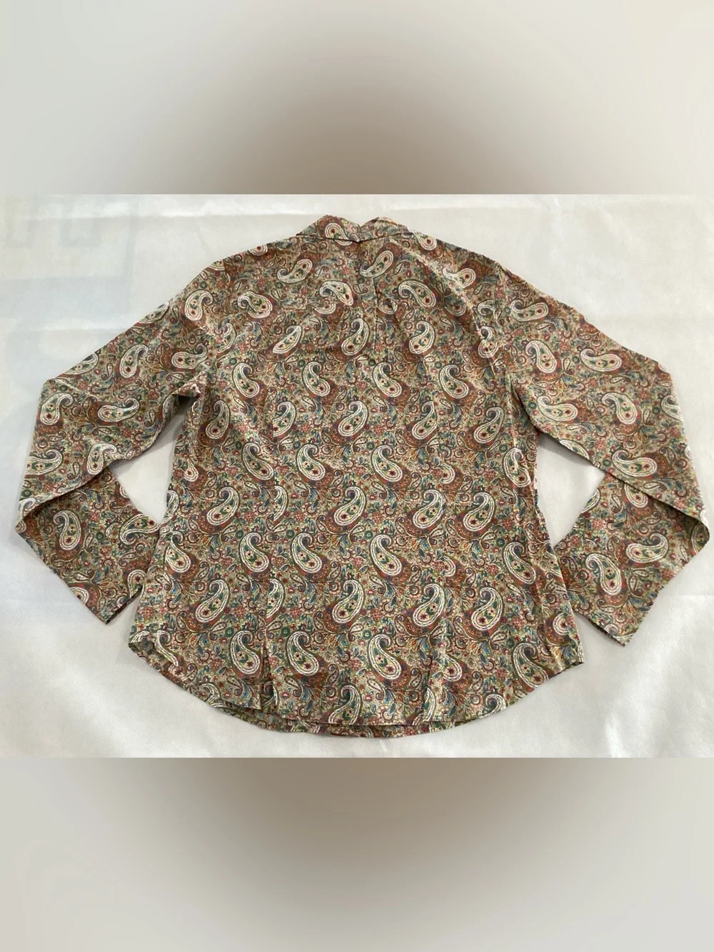 J. Crew Paisley Button-Down Shirt in Brown and Cream size 10 #35